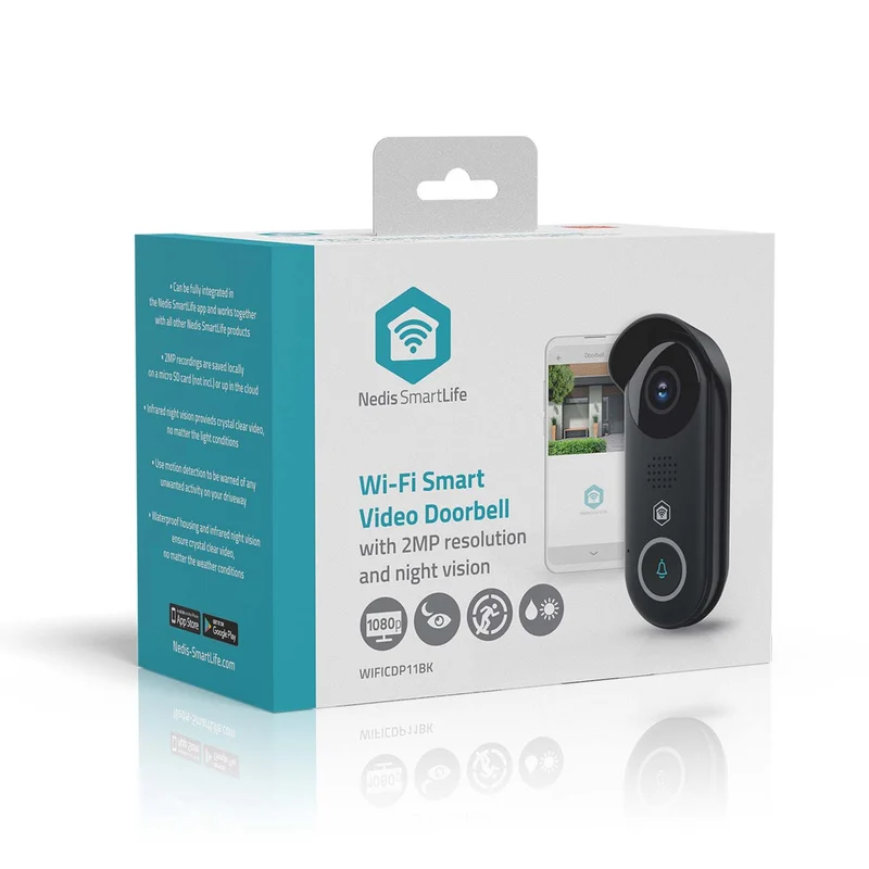 SmartLife Videodeurbel Transformator - Full HD 1080p - Cloud Opslag (optioneel) / microSD (niet inbegrepen) / Onvif