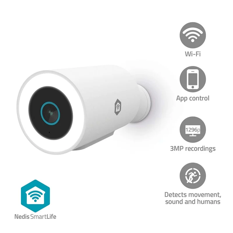 SmartLife Camera voor Buiten Spotlight - 3MP Full HD 1296p - IP65