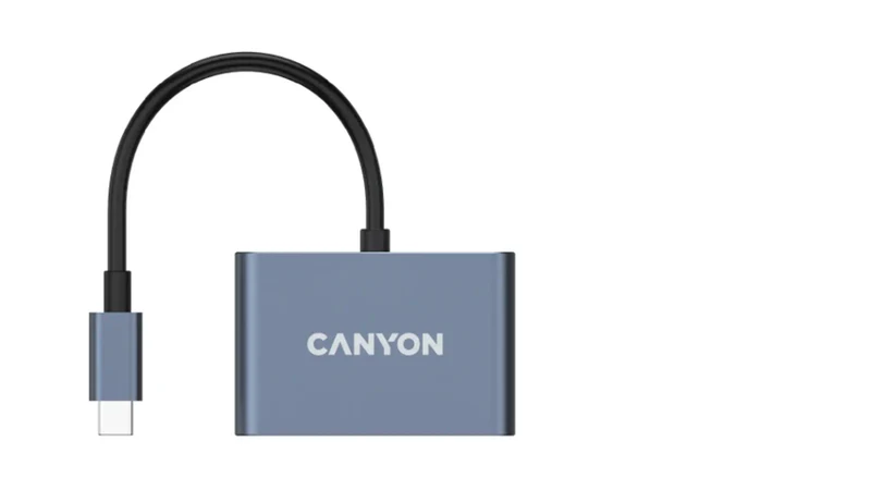 Canyon DS-4 3-i-1 USB-C Hub 100W PD, Grå