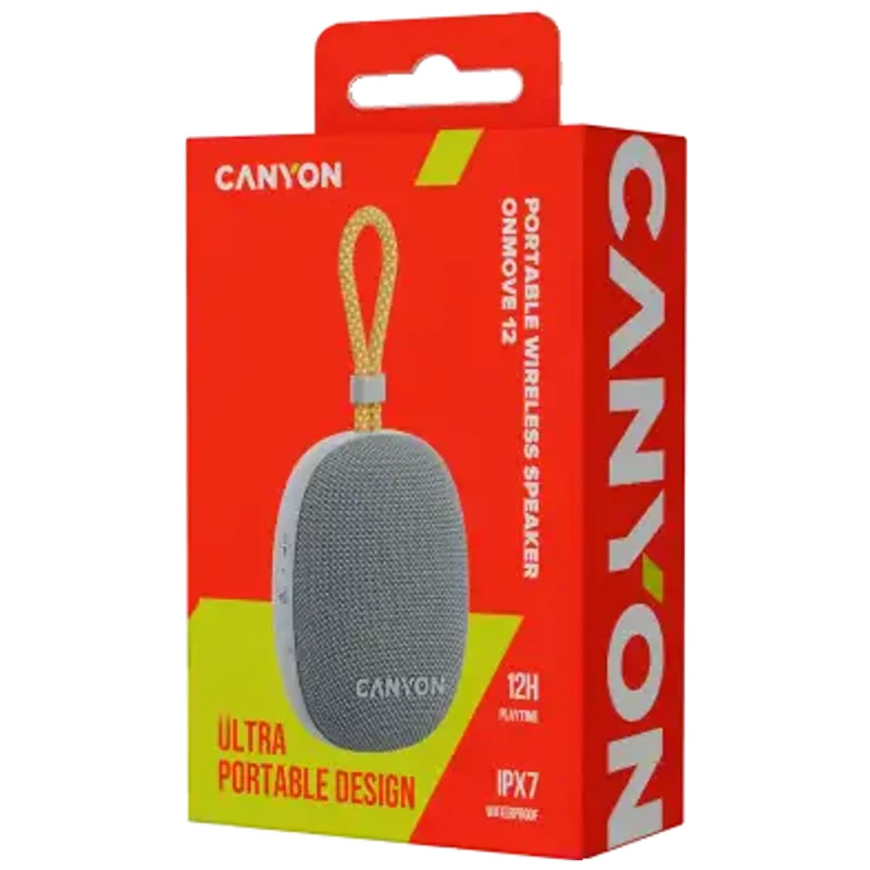 Canyon OnMove 12 Bluetooth Højttaler 5W IPX7, Grå