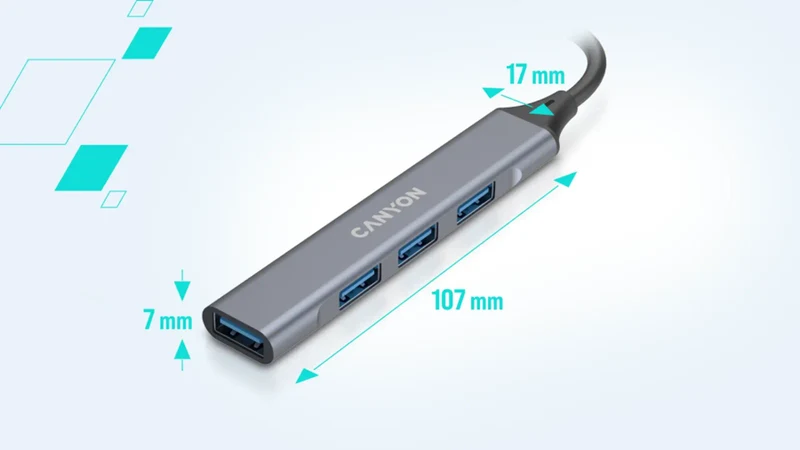Canyon DS-02 4-i-1 USB-A/C Hub, Grøn
