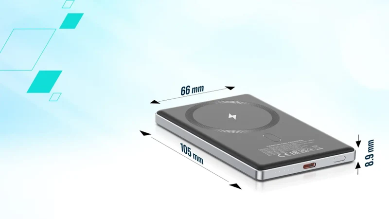 Canyon OnPower 505 MagSafe 5000 mAh PD20W, Mørkegrå
