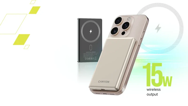 Canyon OnPower 505 MagSafe 5000 mAh PD20W, Mørkegrå