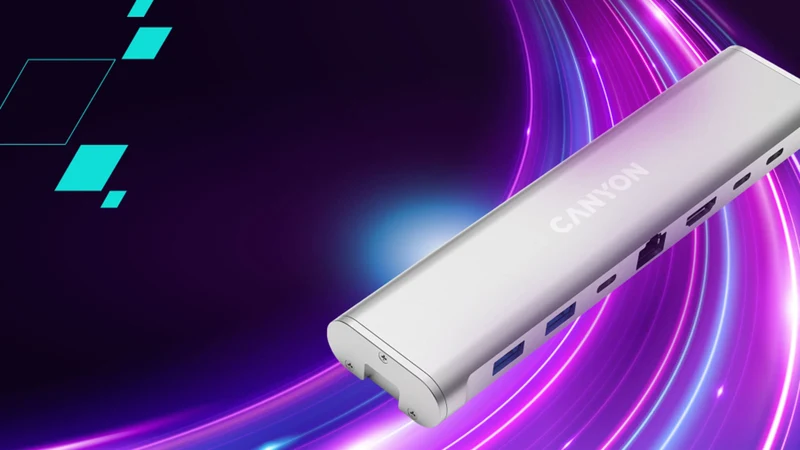 Canyon OnStand 2 6-i-1 USB-C Hub & Laptopstander, Grå