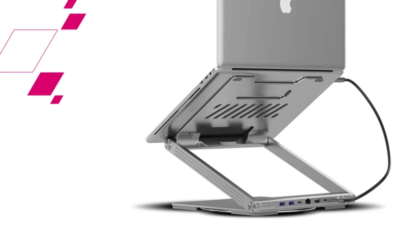 Canyon OnStand 2 6-i-1 USB-C Hub & Laptopstander, Grå