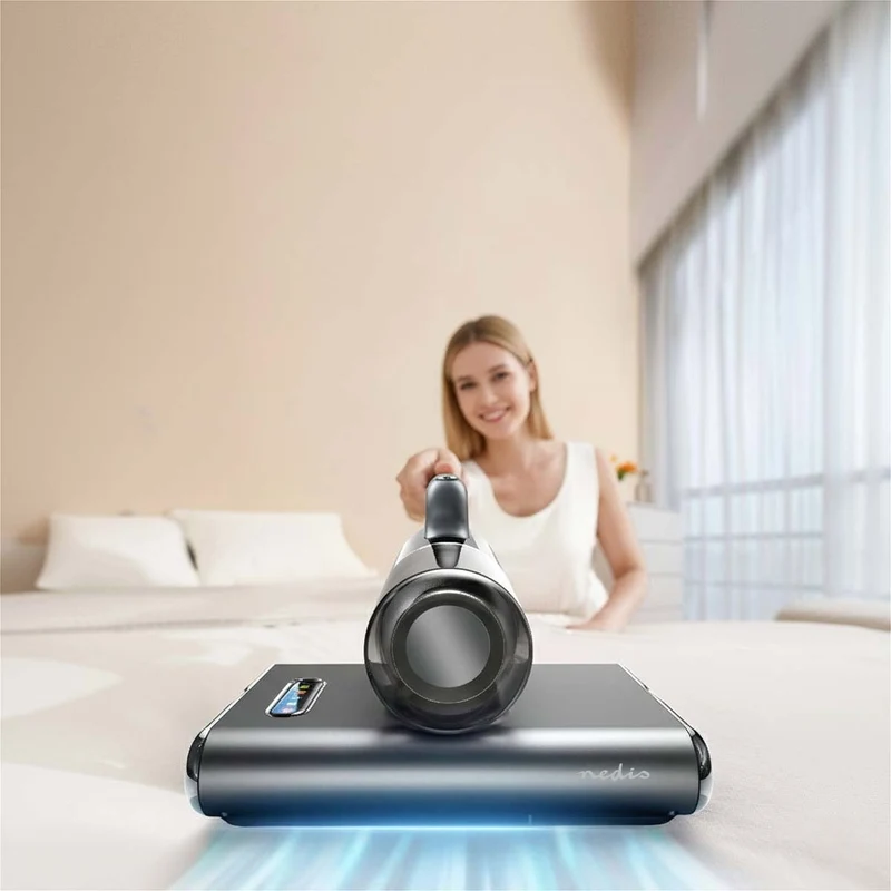 Nedis MCCD250GY - Stoomreiniger - Roterende Borstel - 500W - UV-C Licht Technologie - Matrasreiniger - Donkergrijs