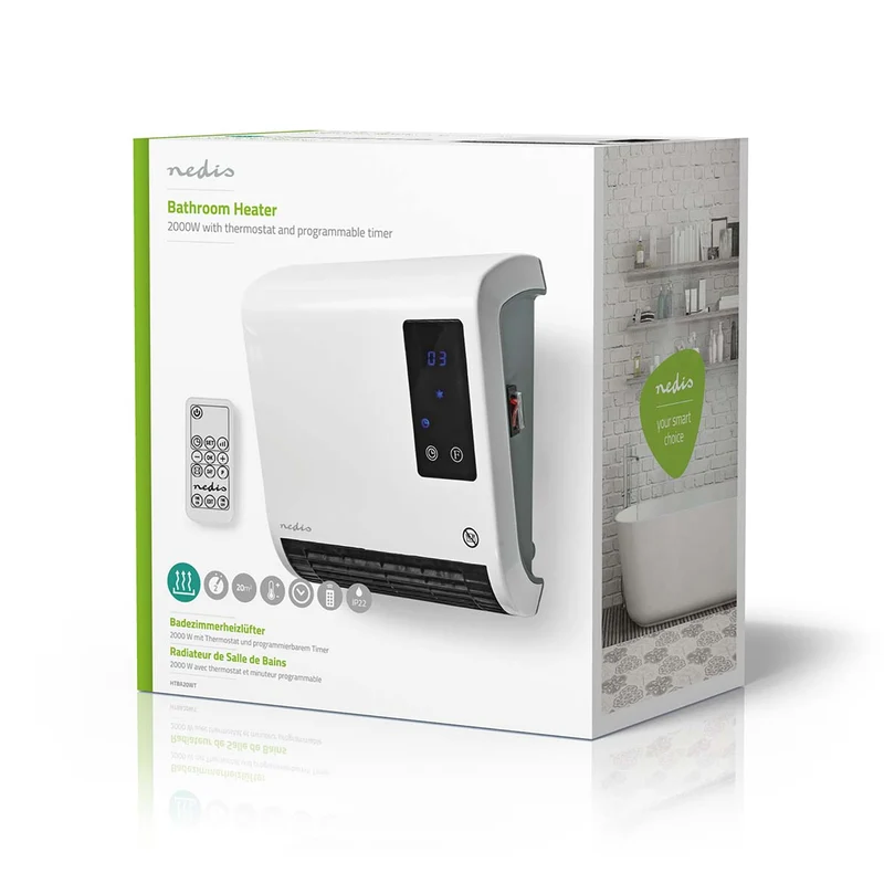 Badkamer verwarming 2000W - Instelbare thermostaat - 2 Verwarmingsmodi