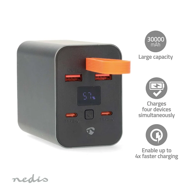 Powerbank 30000 mAh - 18 / 100W - 1.5 / 2.0 / 3.0 / 5.0A