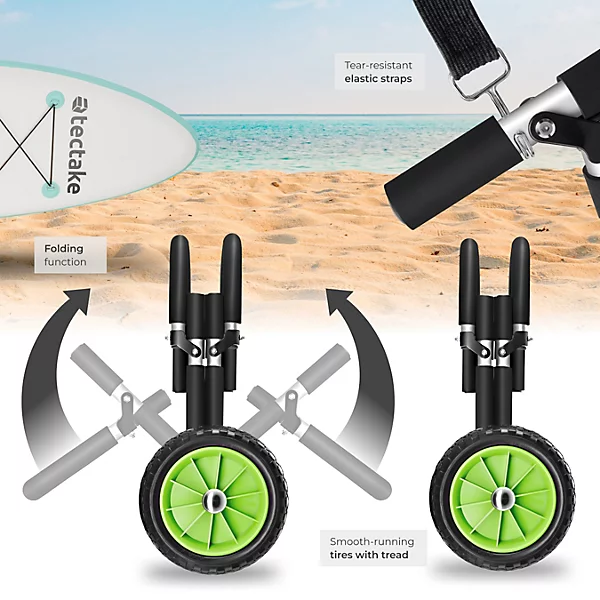 Surfboard & SUP Trolley Wave Wheel Single, Black/Green