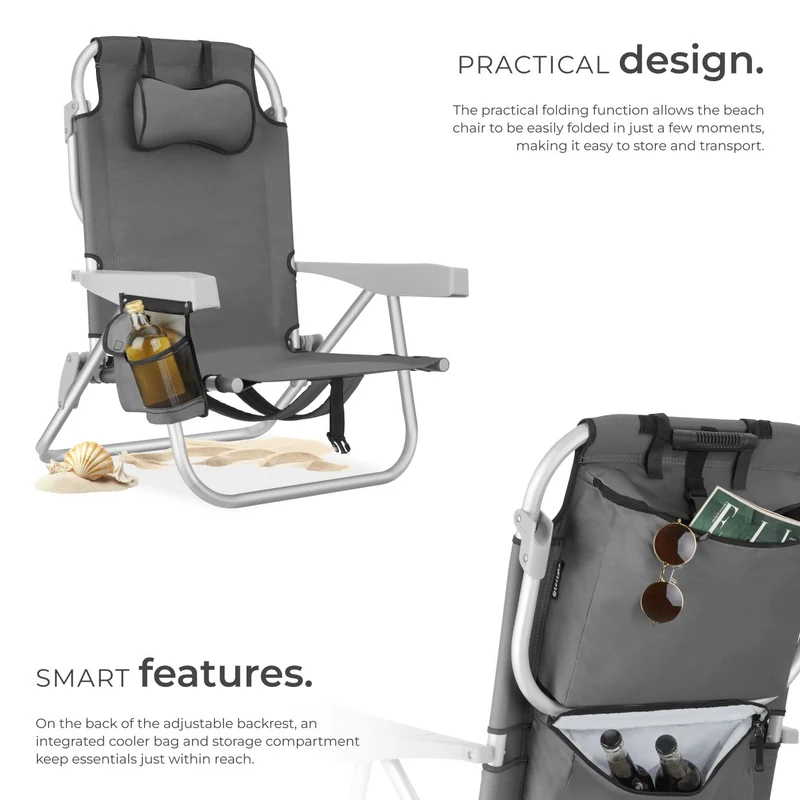 Tectake Coral Aluminum Foldable Beach Chair