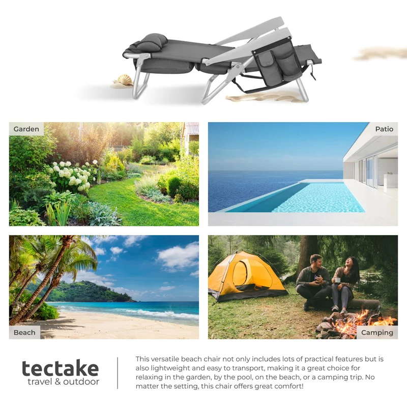 Tectake Coral Aluminum Foldable Beach Chair