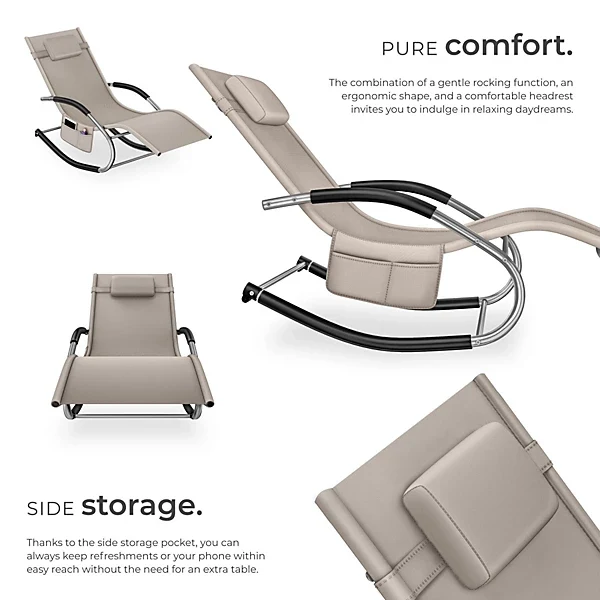 Taya Sun Lounger with Modern Design, Beige