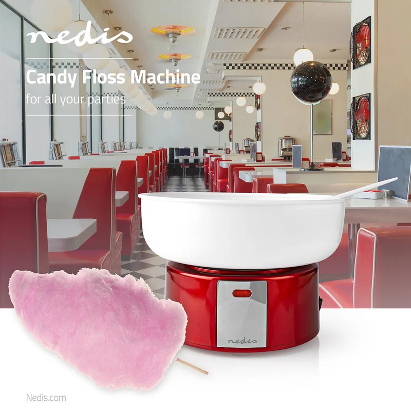 Suikerspinmachine 500W - Rood / Wit