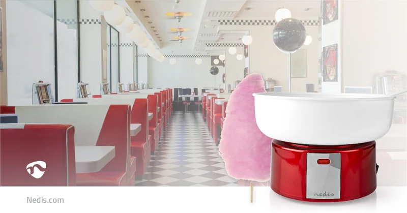 Suikerspinmachine 500W - Rood / Wit