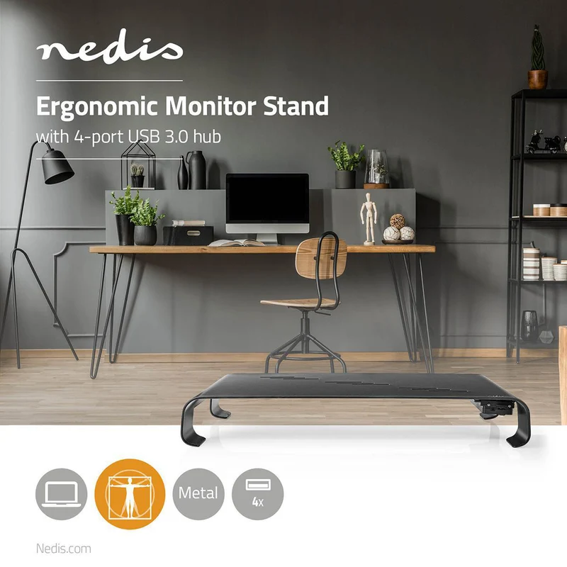 Monitorstandaard Ergonomie: Yes - Maximaal draagvermogen: 18 kg - Universeel