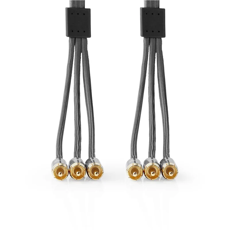 Composiet Videokabel 3x RCA Male - 3x RCA Male - Verguld