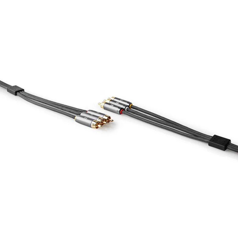 Composiet Videokabel 3x RCA Male - 3x RCA Male - Verguld