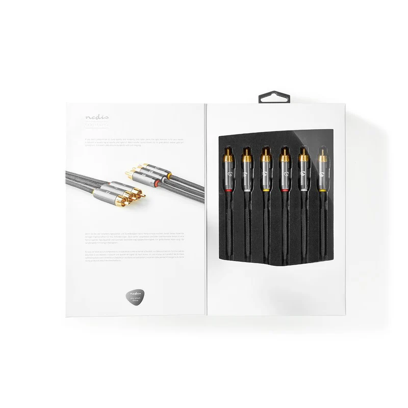 Composiet Videokabel 3x RCA Male - 3x RCA Male - Verguld