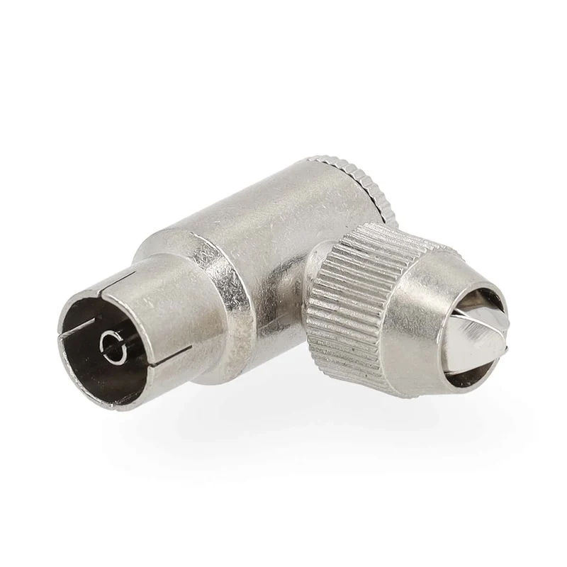 IEC (Coax) Connector Gehoekt - Female - Vernikkeld