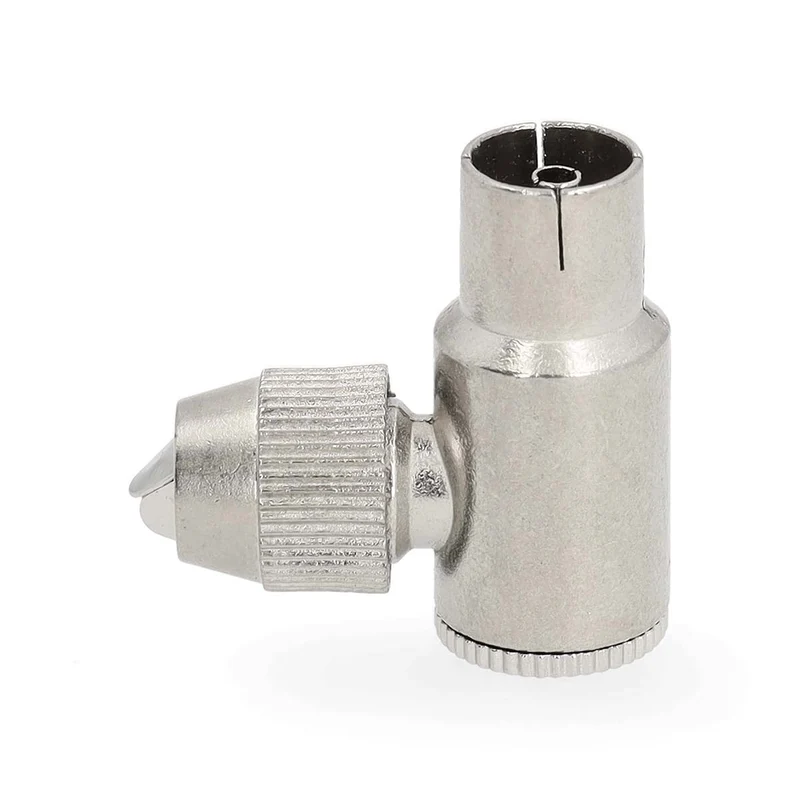 IEC (Coax) Connector Gehoekt - Female - Vernikkeld