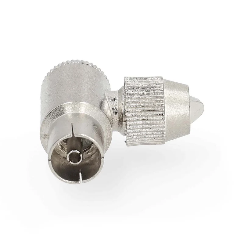 IEC (Coax) Connector Gehoekt - Female - Vernikkeld