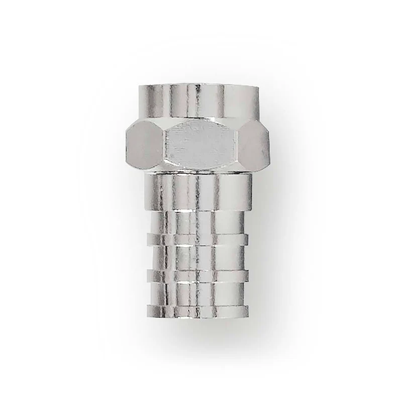 F-Connector Recht - Male - Vernikkeld