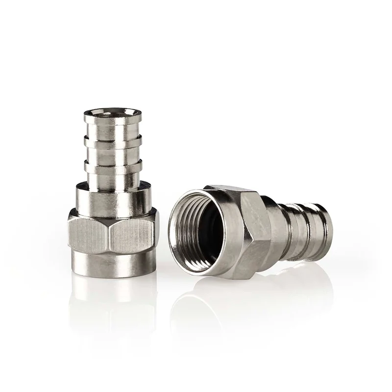F-Connector Recht - Male - Vernikkeld