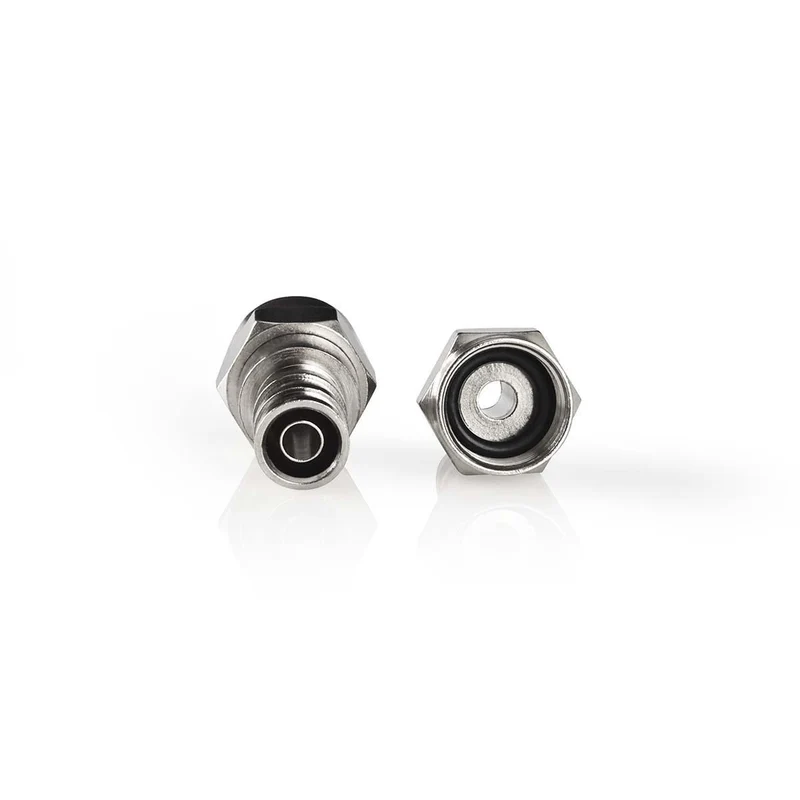 F-Connector Recht - Male - Vernikkeld