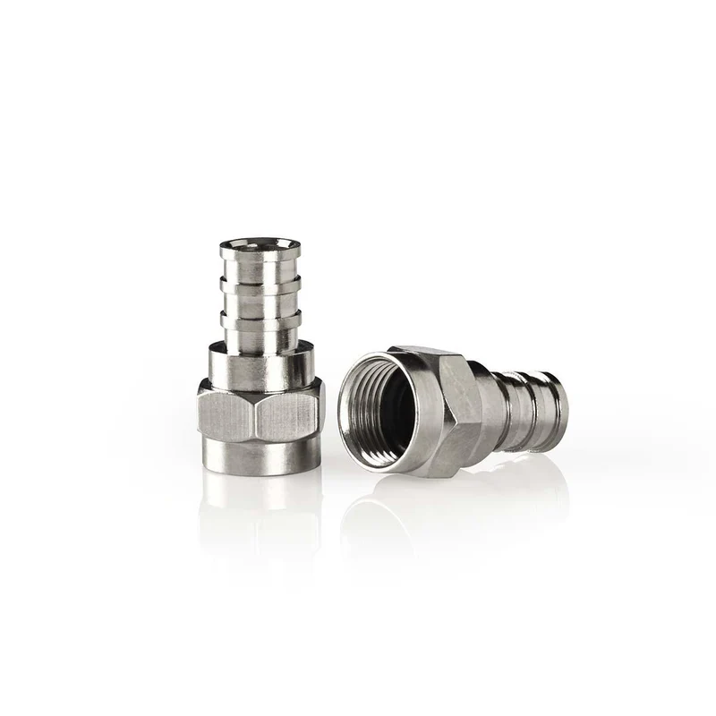 F-Connector Recht - Male - Vernikkeld