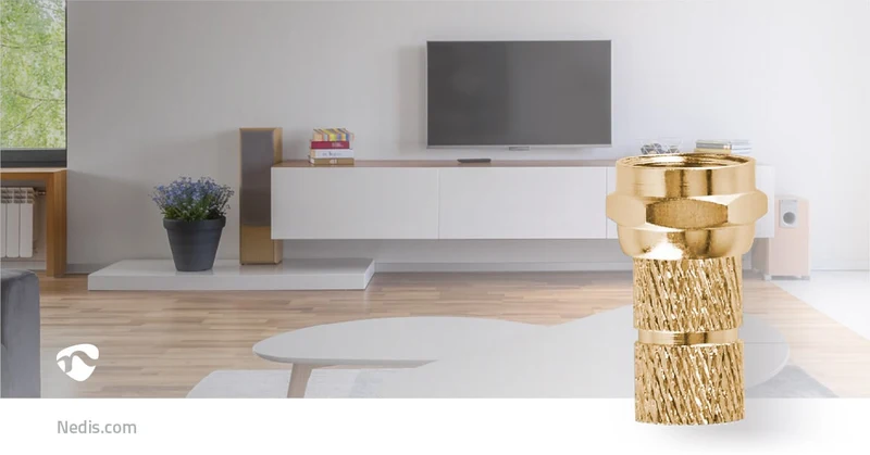 F-Connector Recht - Male - Verguld