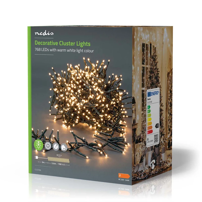 Kerstverlichting Cluster - 768 LED's - Warm Wit
