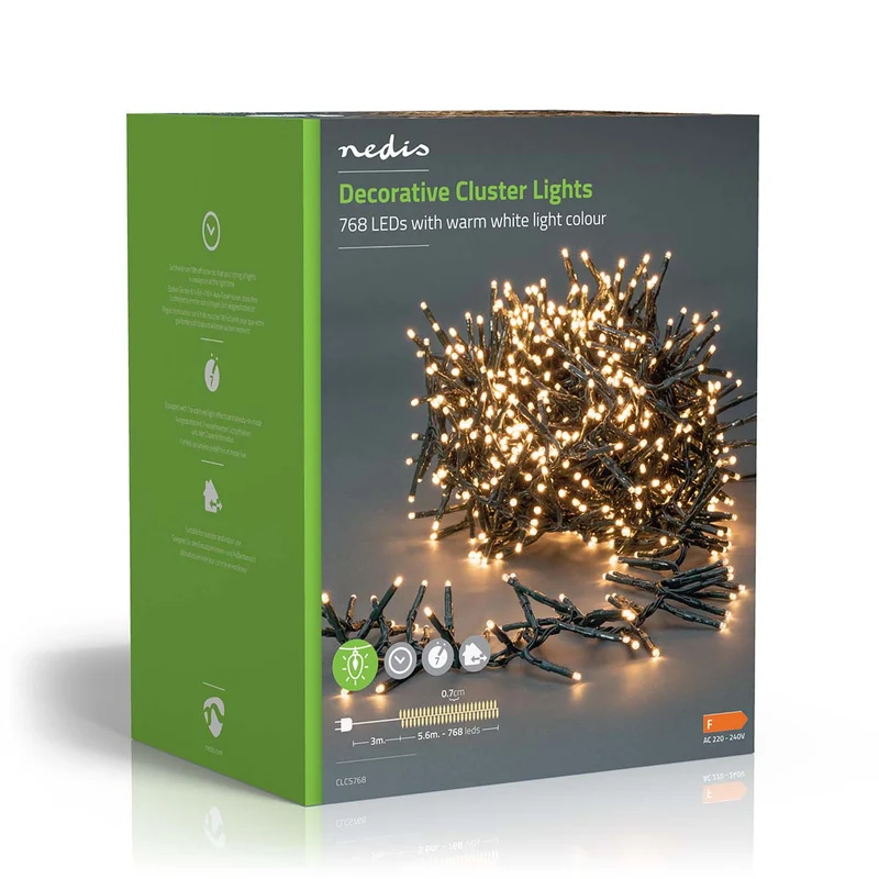 Kerstverlichting Cluster - 768 LED's - Warm Wit