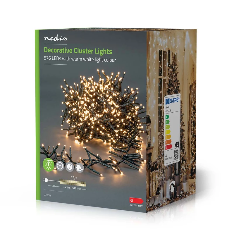 Kerstverlichting Cluster - 576 LED's - Warm Wit