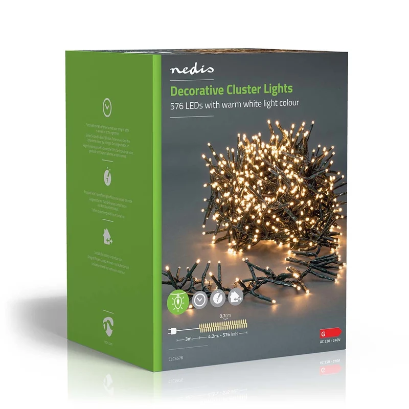 Kerstverlichting Cluster - 576 LED's - Warm Wit