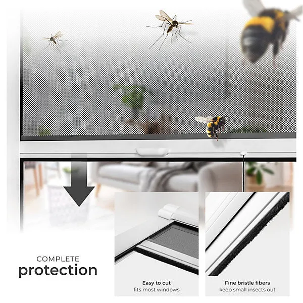 Fly Screen Roller Blind 90 x 160 cm, White