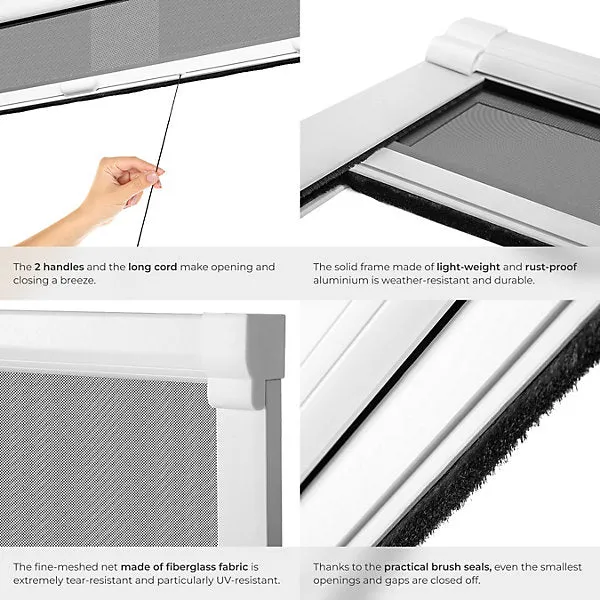 Fly Screen Roller Blind 90 x 160 cm, White