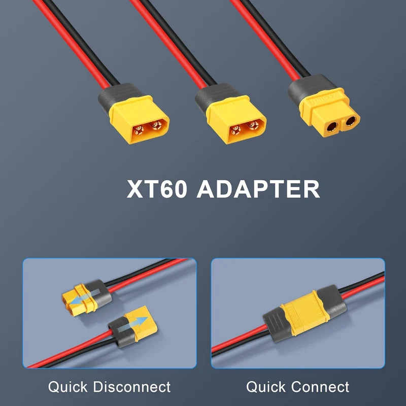 Cabo Ligação Paralela Solar 2x XT60 para 1x XT60 12AWG (0,3m)