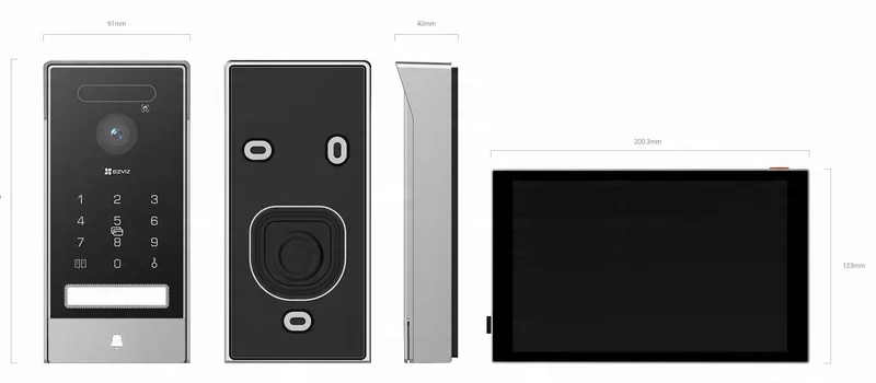 Ezviz Kit videoporteiro inteligente Wi-Fi 6 / 2 fios com câmara 4K e biometria - EZVIZ HP7 Pro