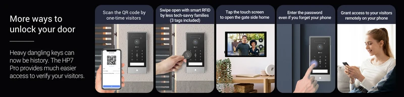Ezviz Kit videoporteiro inteligente Wi-Fi 6 / 2 fios com câmara 4K e biometria - EZVIZ HP7 Pro