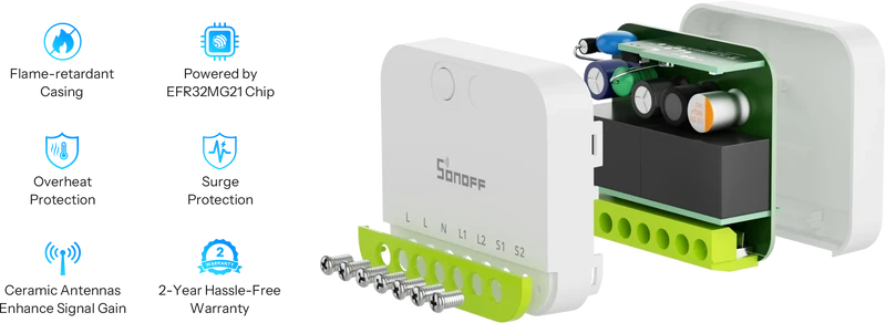Sonoff Interruptor inteligente Zigbee 3.0 de 2 canais - Sonoff MINI-ZB2GS