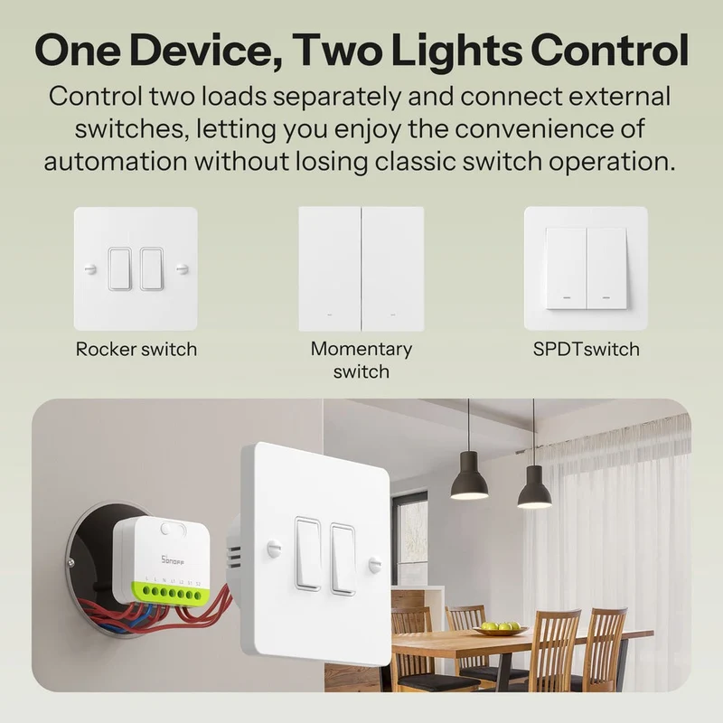 Sonoff Interruptor inteligente Zigbee 3.0 de 2 canais - Sonoff MINI-ZB2GS