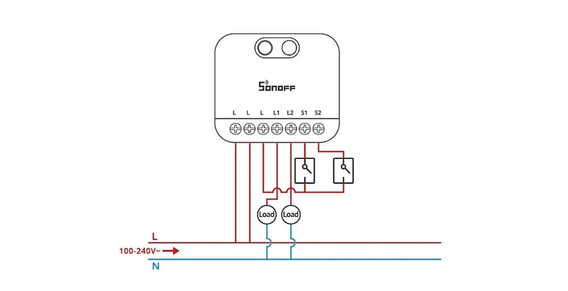 Sonoff Interruptor inteligente Zigbee 3.0 de 2 canais - Sonoff MINI-ZB2GS