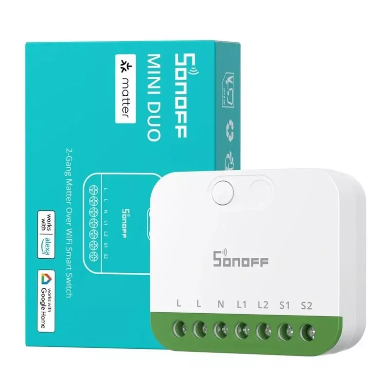 Sonoff Interruptor inteligente WiFi com Matter 2 canais- Sonoff MINI-2GS