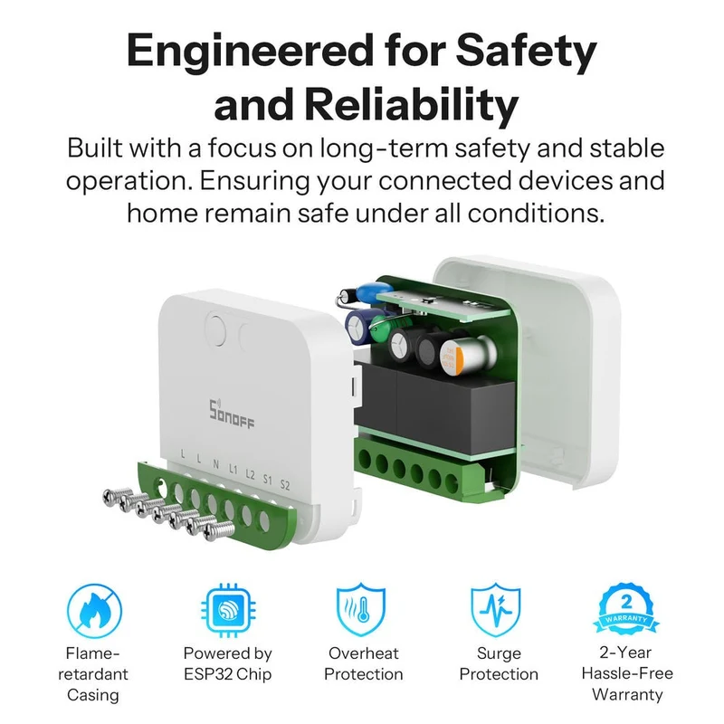 Sonoff Interruptor inteligente WiFi com Matter 2 canais- Sonoff MINI-2GS