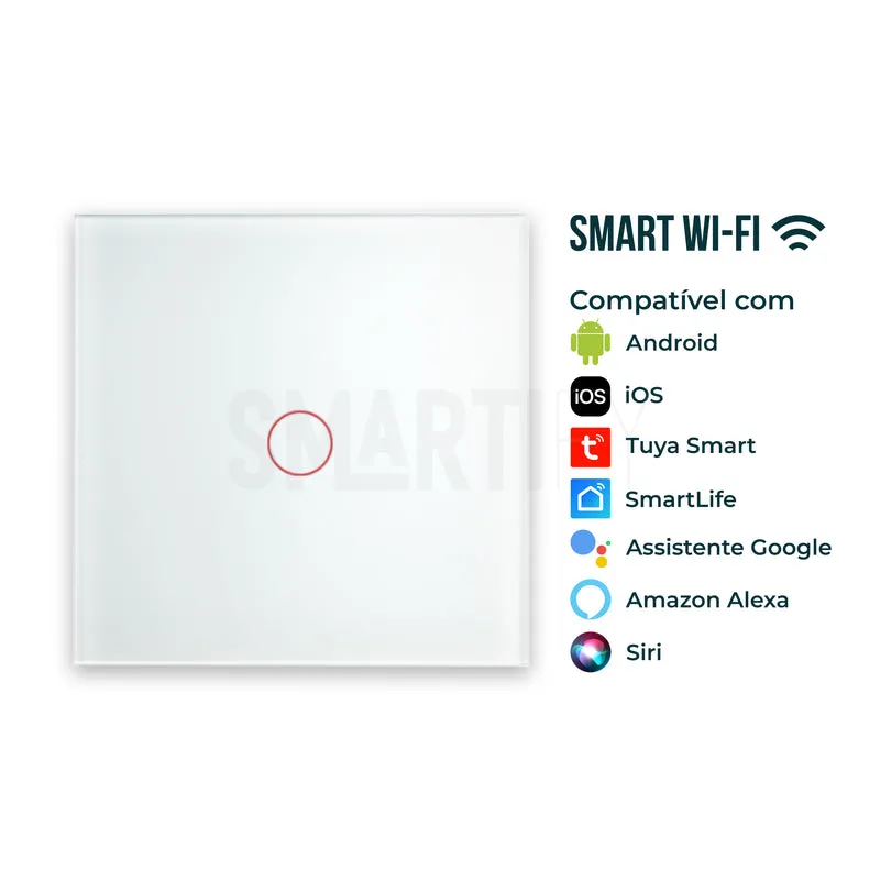 Interruptor Inteligente de Luz WiFi 1 botão Smartify - Branco
