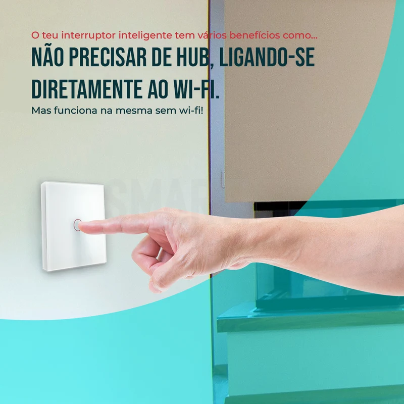 Interruptor Inteligente de Luz WiFi 1 botão Smartify - Branco