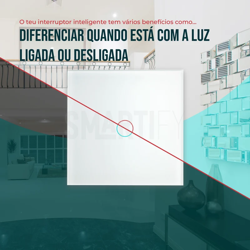 Interruptor Inteligente de Luz WiFi 1 botão Smartify - Branco