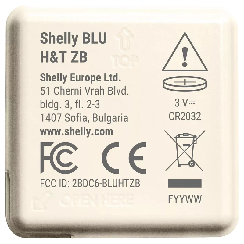 Shelly Sensor inteligente de temperatura e humidade Zigbee - Shelly BLU H&T ZB Ivory