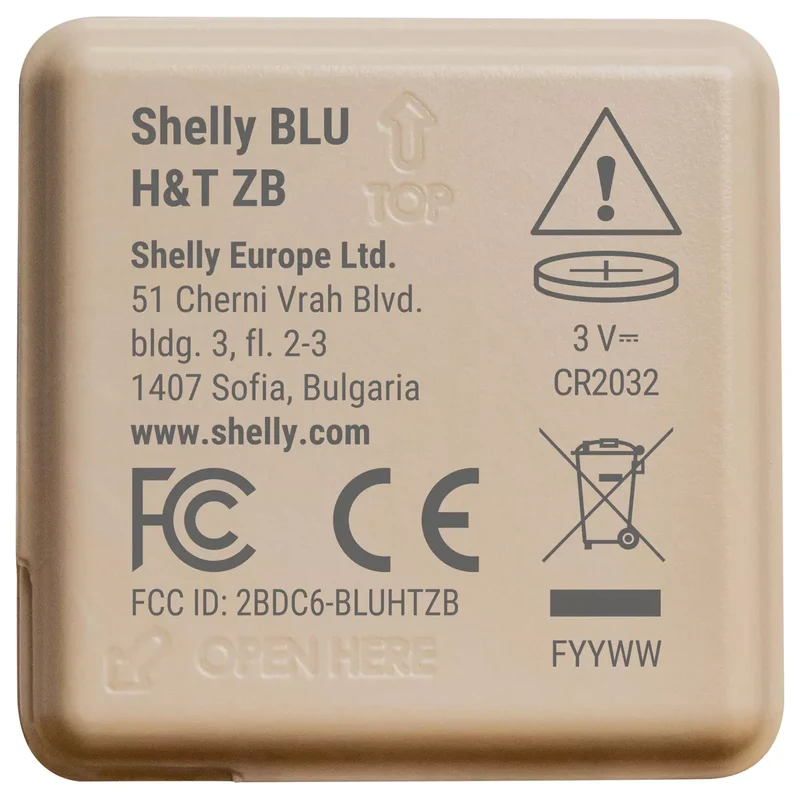 Shelly Sensor inteligente de temperatura e humidade Zigbee - Shelly BLU H&T ZB Mocha