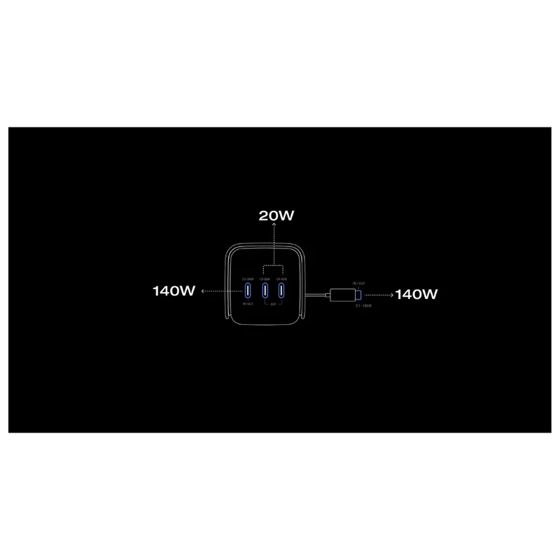 Ecoflow Rapid Pro Power Bank 27650mAh 300W c/Cabo Integrado de 140W